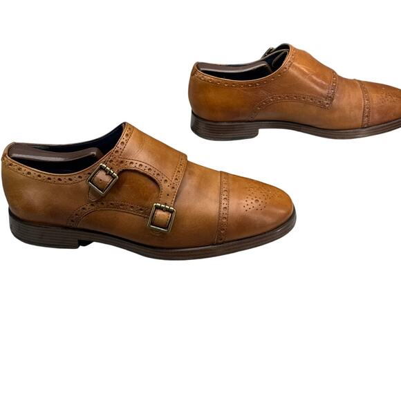 Cole Haan Jefferson Grand British Tan Leather Monk Strap Dress Shoe Men 7.5 - Picture 6 of 9